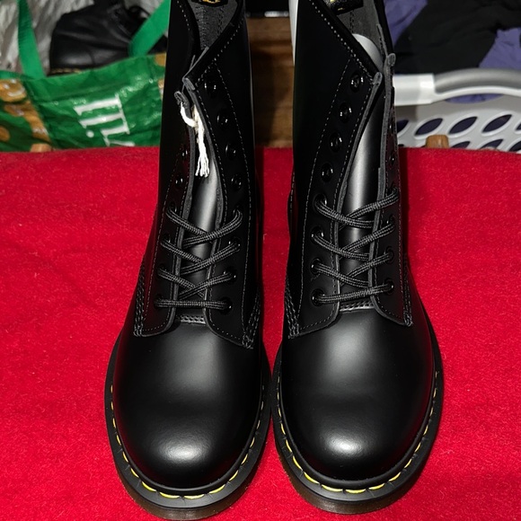 Dr. Martens Black Leather Combat Boots - Picture 1 of 7